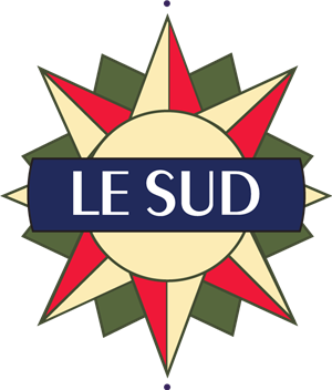 Un logo aux couleurs chaudes évoquant la convivialité et l’esprit méditerranéen.